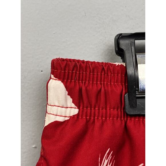 Favant Board Shorts Mens Large Swim Surf Red Hawaiian Floral‎ Hawaii Pocket - Picture 6 of 9